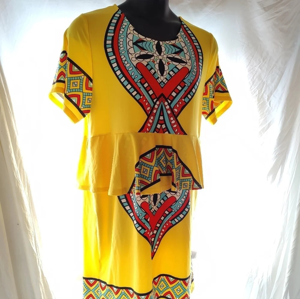 Tribal Peplum Dress NWOT 😍 - Picture 3 of 12